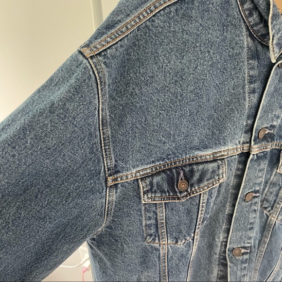 Vintage Levi Strauss Denim Jean Trucker Jacket Large Boho Concert Festival - Picture 9 of 9
